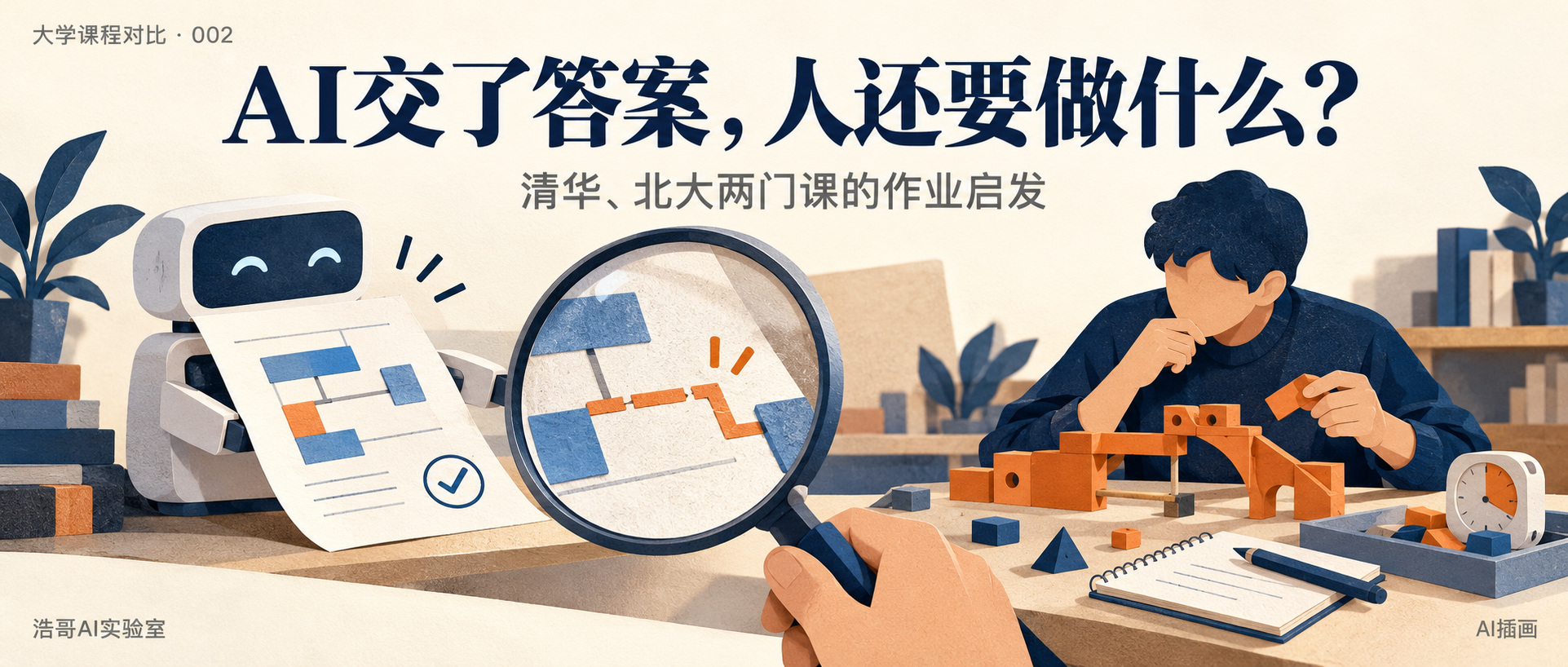 AI交出作业之后,人继续检查反例、运行过程和实际价值。